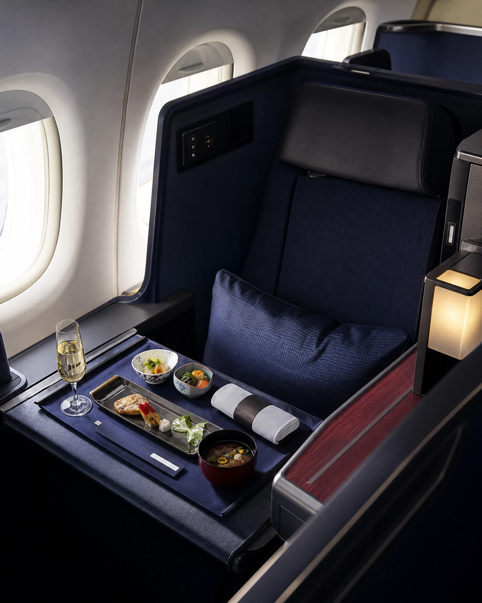 Khoang Thương gia minh họa theo nhận diện hãng: All Nippon Airways