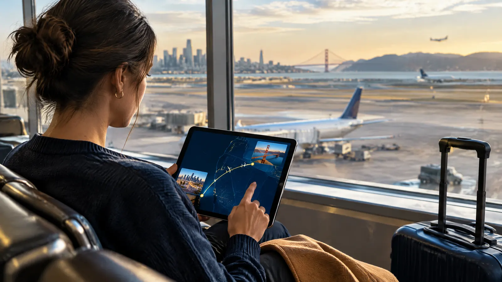 Đi Mỹ qua Los Angeles hay San Francisco: chọn điểm quá cảnh – ảnh minh họa hành trình hàng không