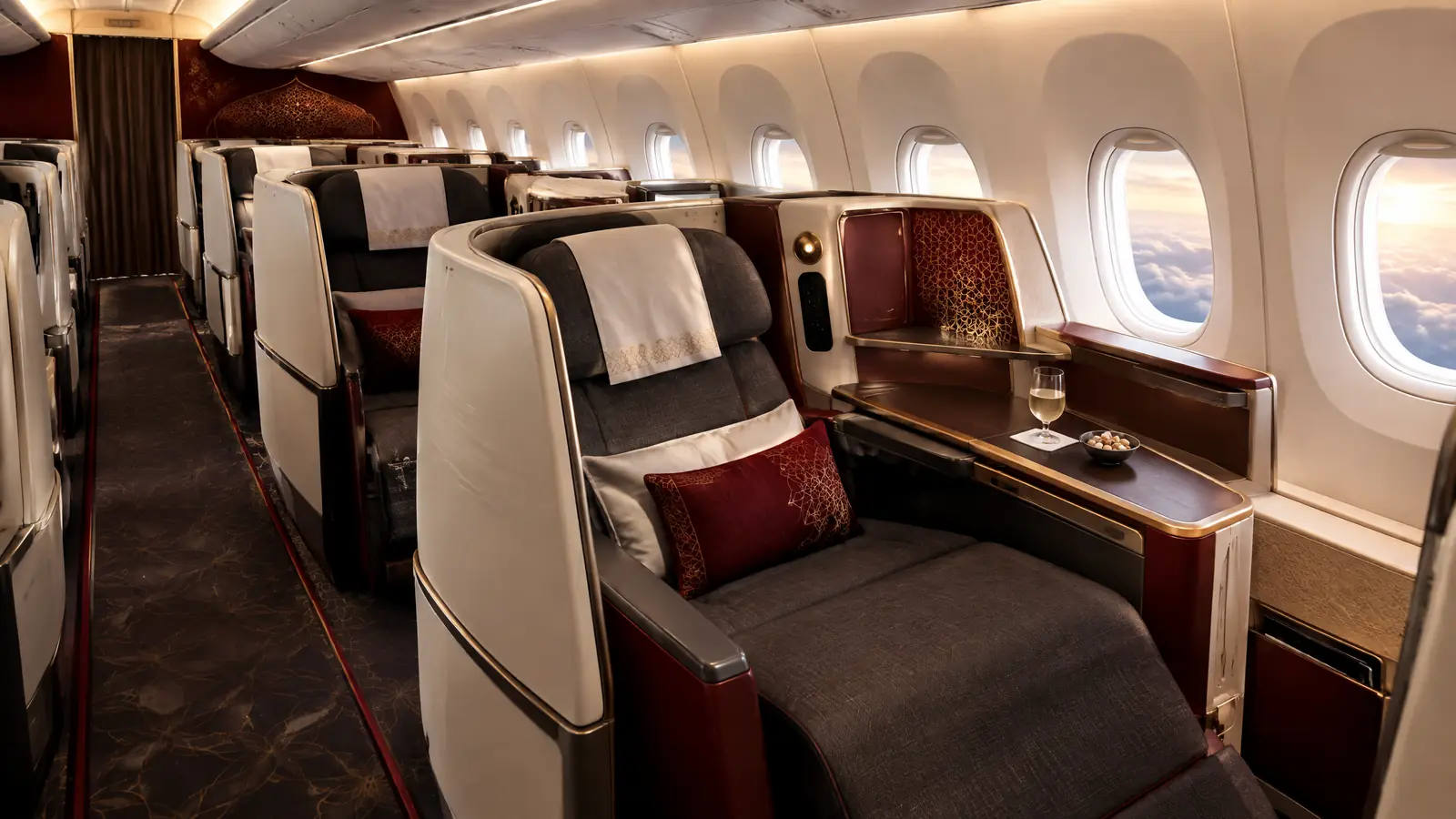 Khoang Thương gia minh họa theo nhận diện hãng: Air India