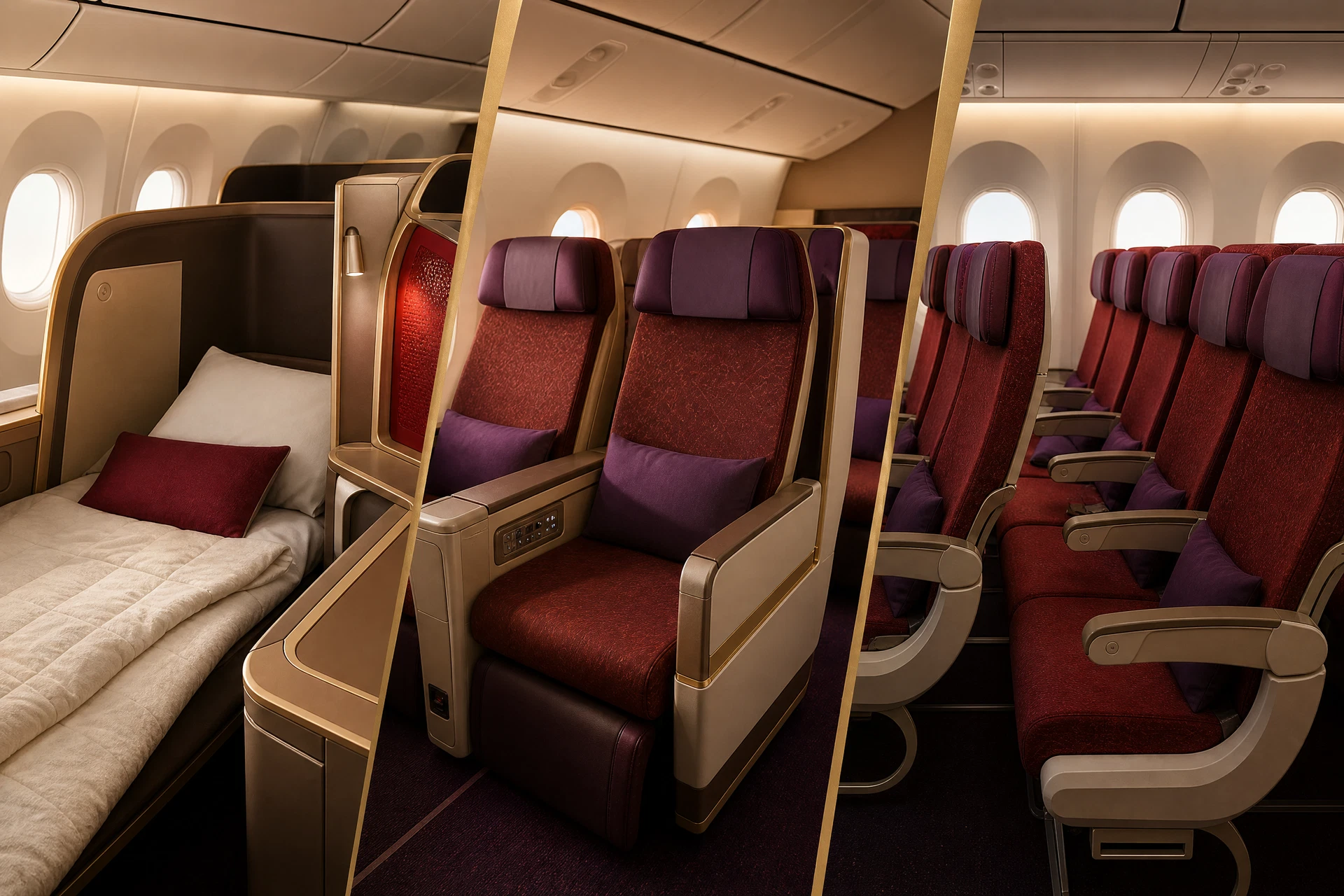 Khoang Thương gia minh họa theo nhận diện hãng: Air India