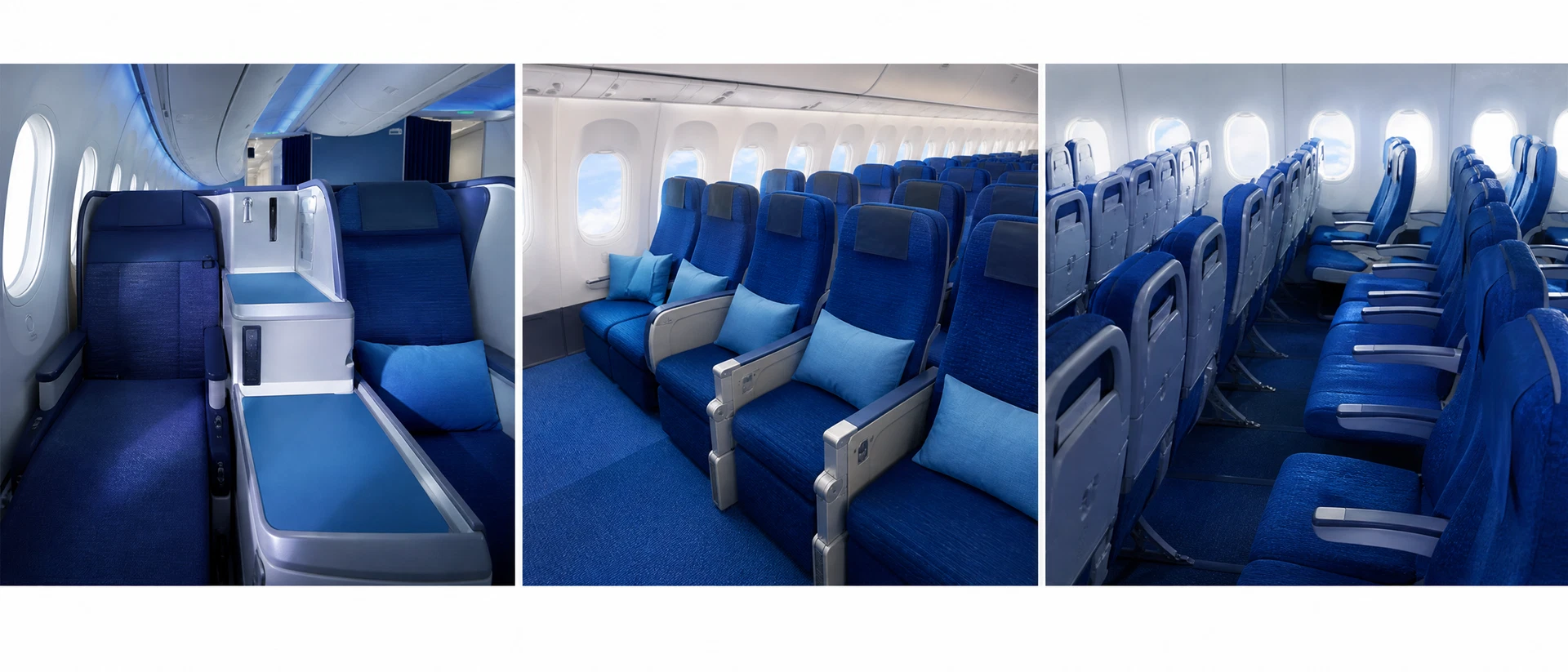 Khoang Thương gia minh họa theo nhận diện hãng: All Nippon Airways