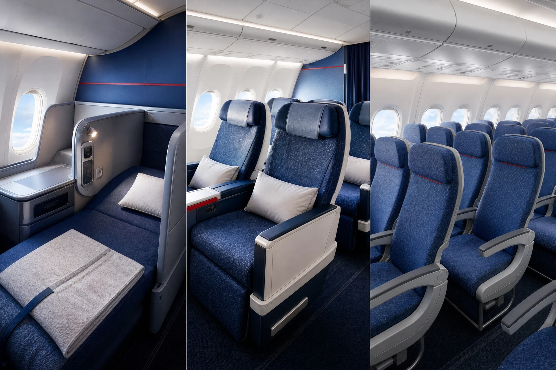 Khoang Thương gia minh họa theo nhận diện hãng: China Eastern