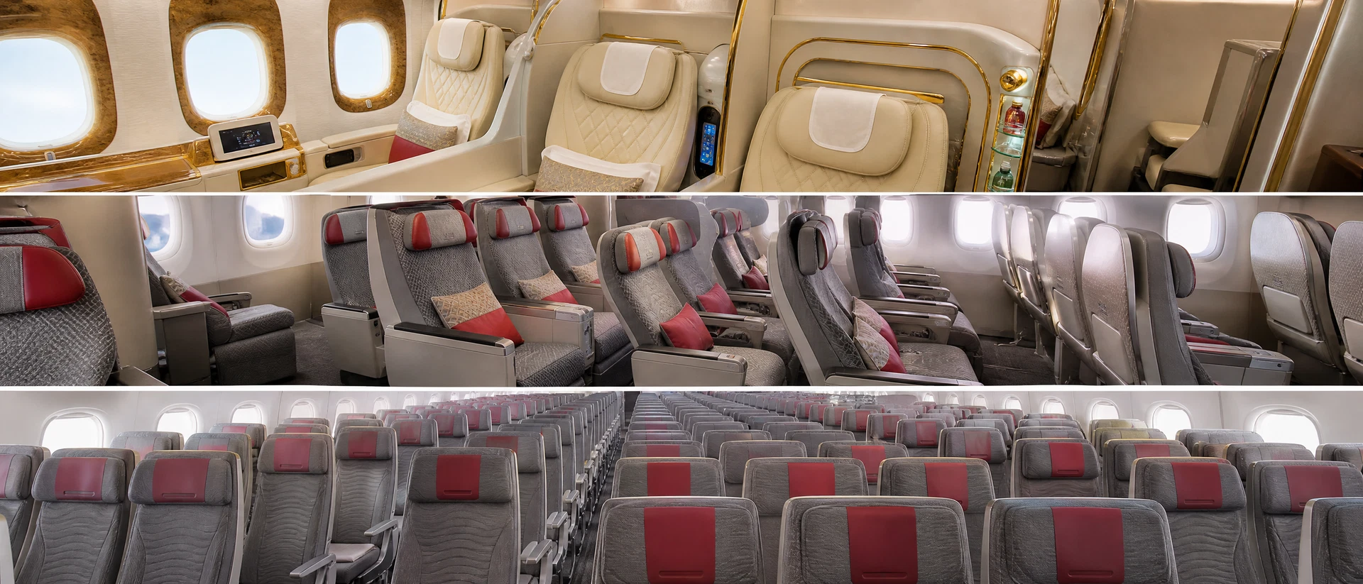 Khoang Thương gia minh họa theo nhận diện hãng: Emirates