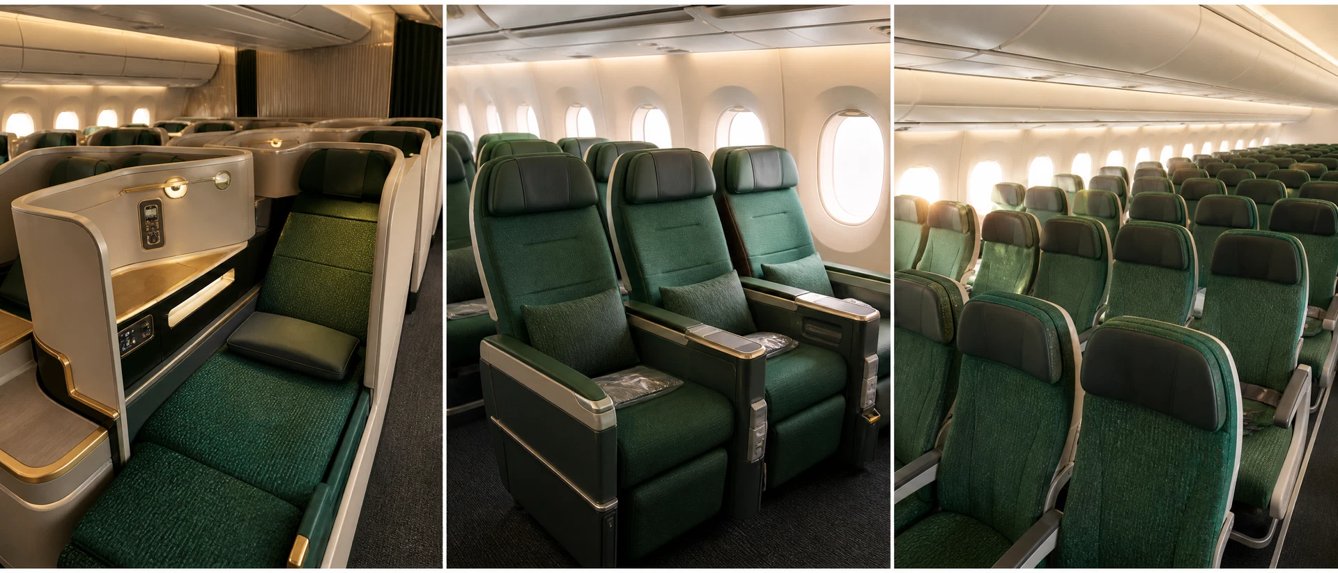 Khoang Thương gia minh họa theo nhận diện hãng: EVA Air