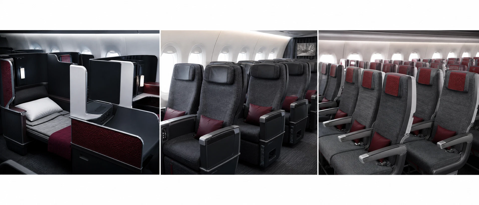 Khoang Thương gia minh họa theo nhận diện hãng: Japan Airlines