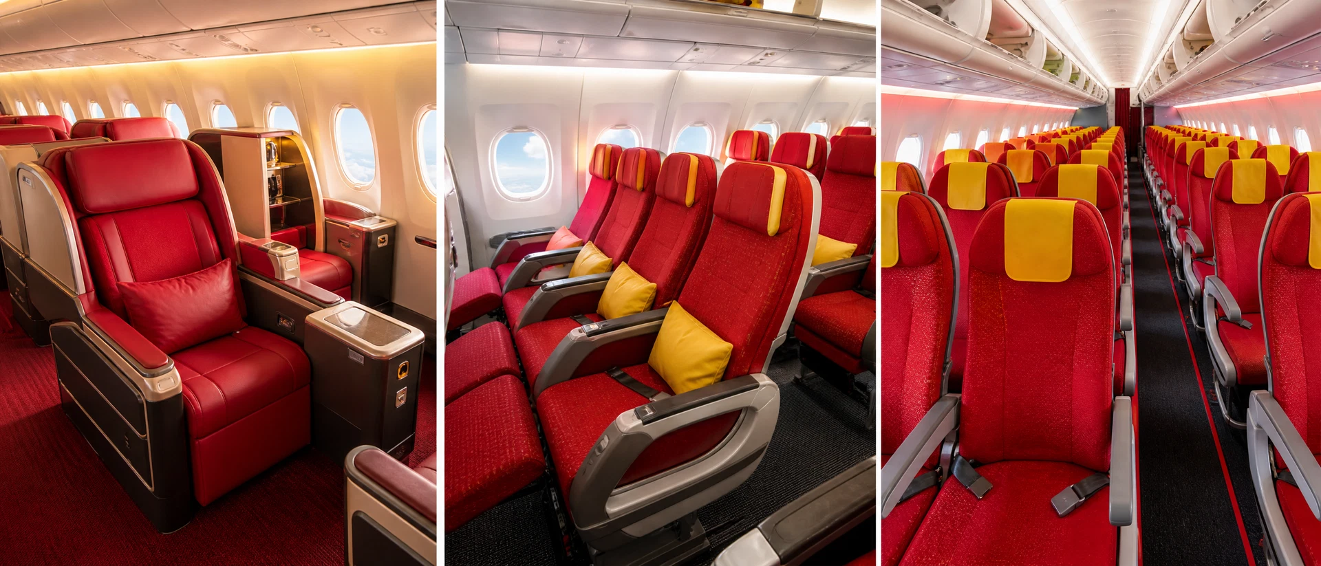 Khoang Thương gia minh họa theo nhận diện hãng: Vietjet Air