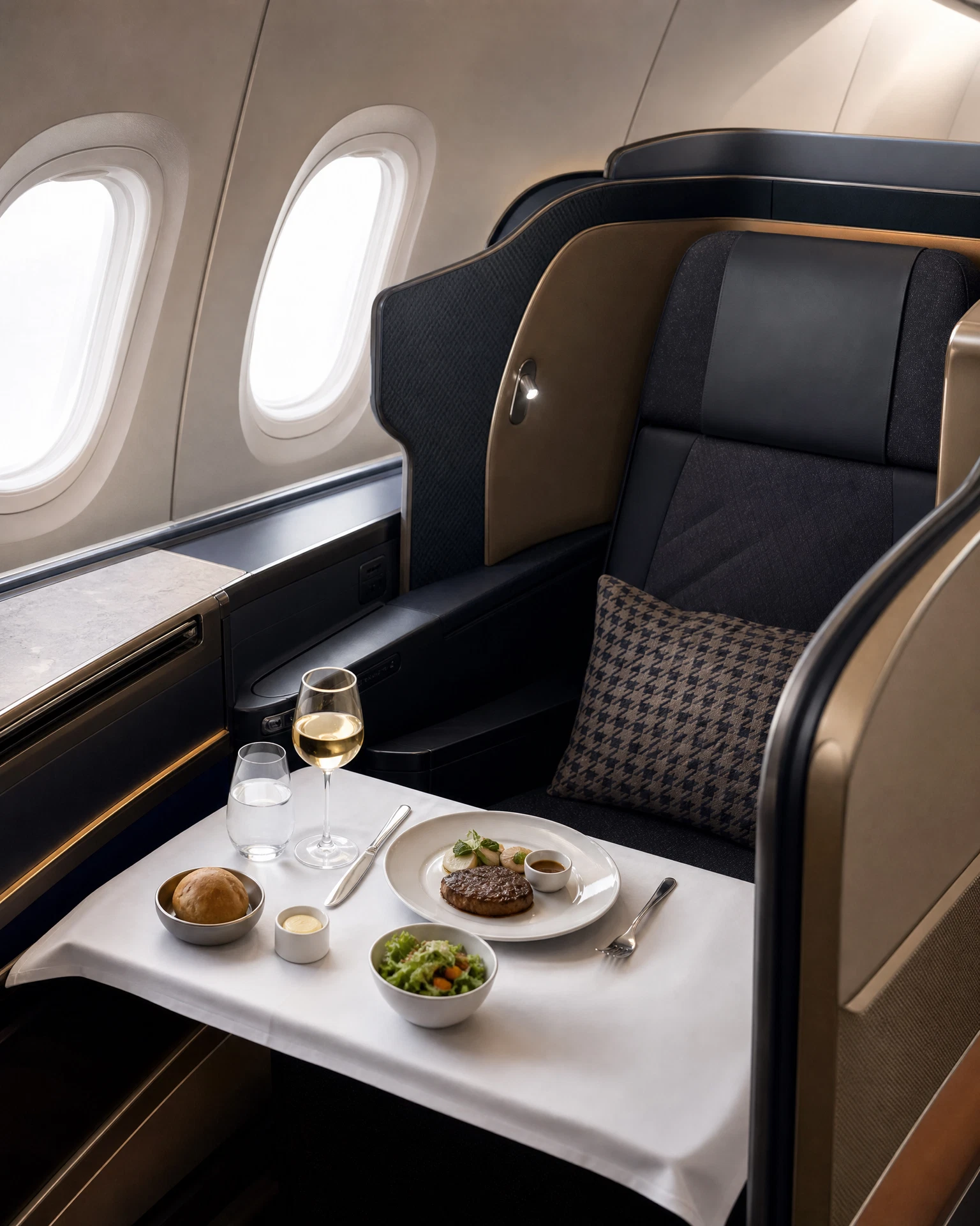 Khoang Thương gia minh họa theo nhận diện hãng: Bamboo Airways