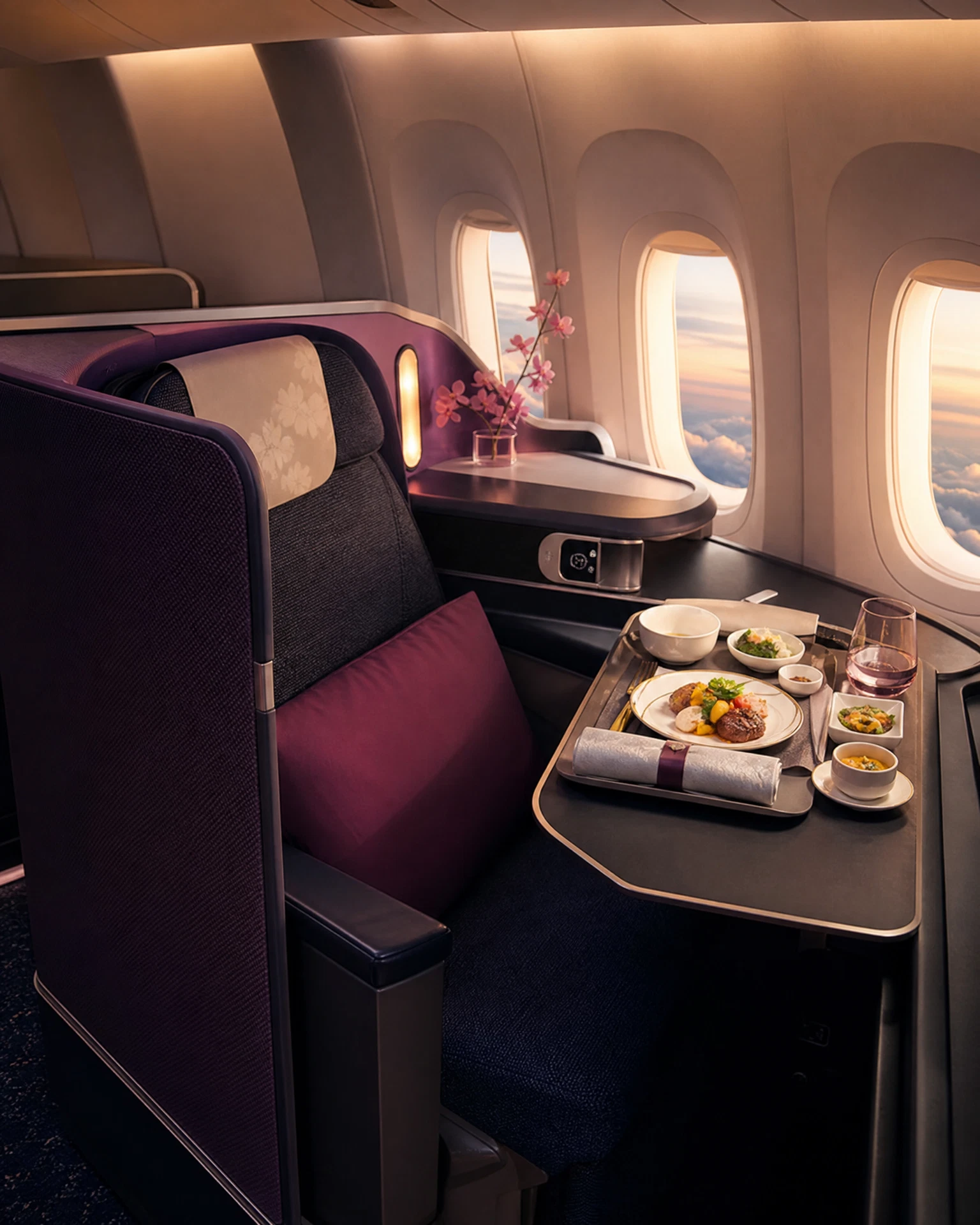 Khoang Thương gia minh họa theo nhận diện hãng: China Airlines