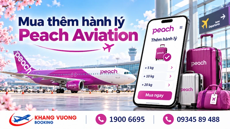 Ảnh minh họa bài viết: Mua hành lý Peach Aviation 2026 - Phí kiện ký gửi và lưu ý