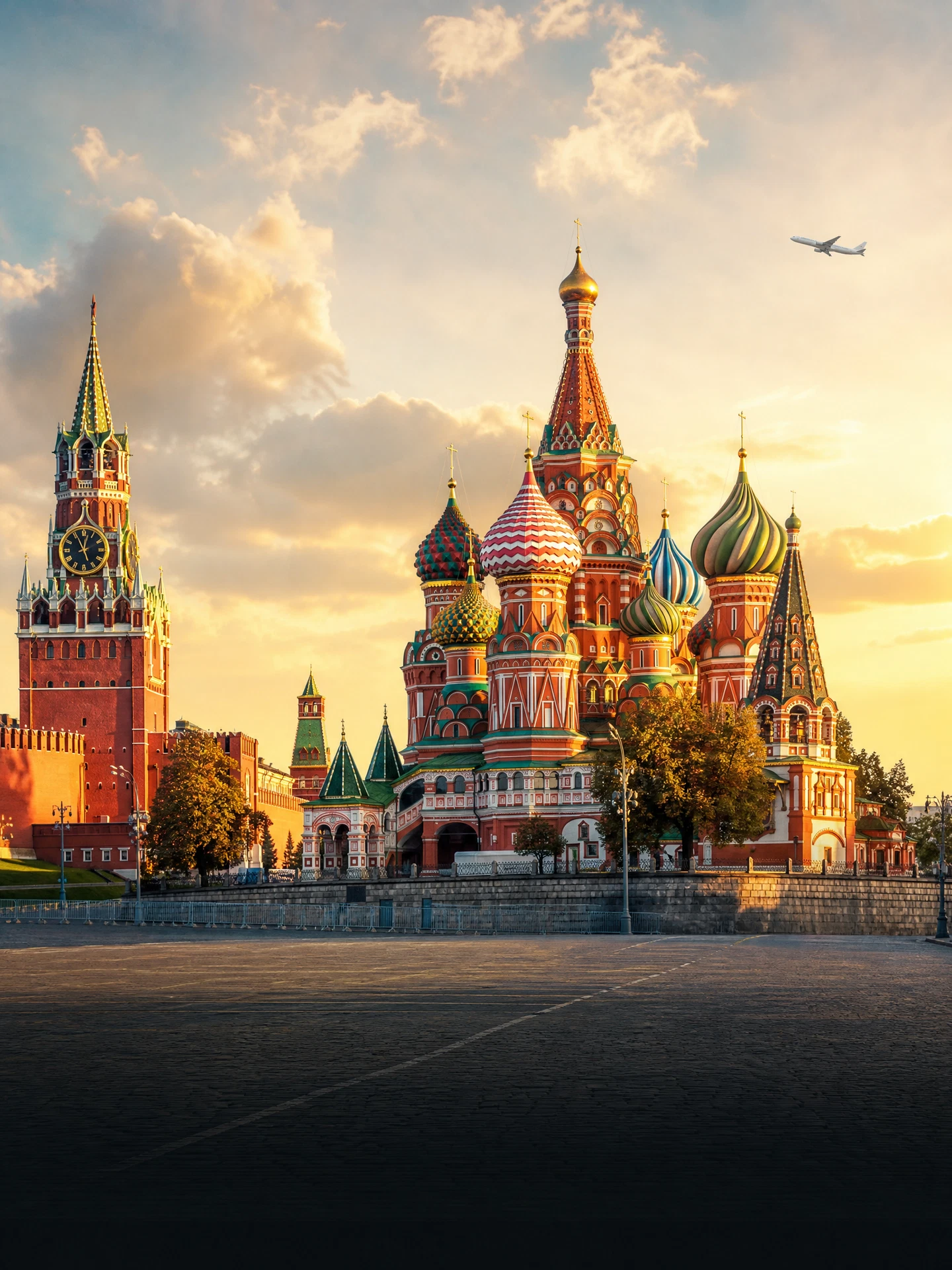 Nhà thờ Saint Basil ở Moscow, Nga dưới ánh sáng ban ngày