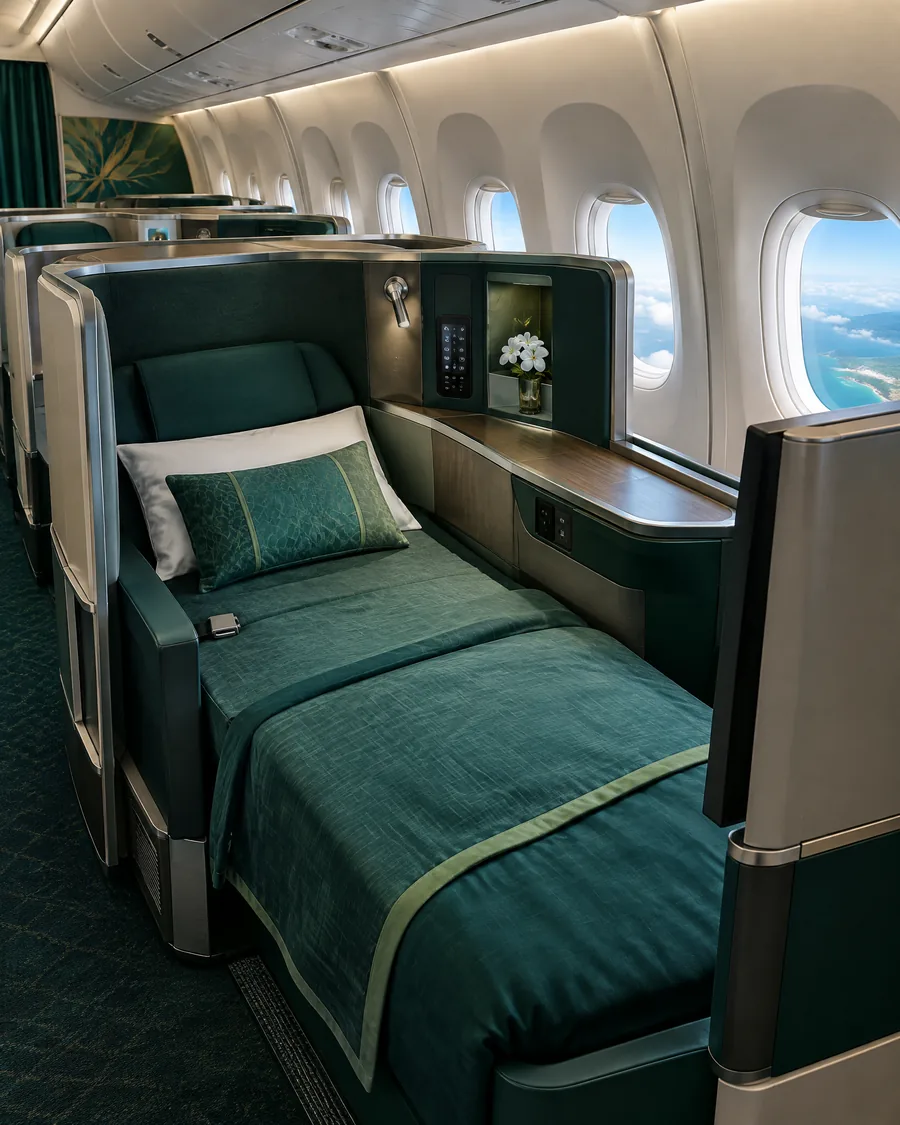 Khoang Thương gia minh họa theo nhận diện hãng: SriLankan Airlines