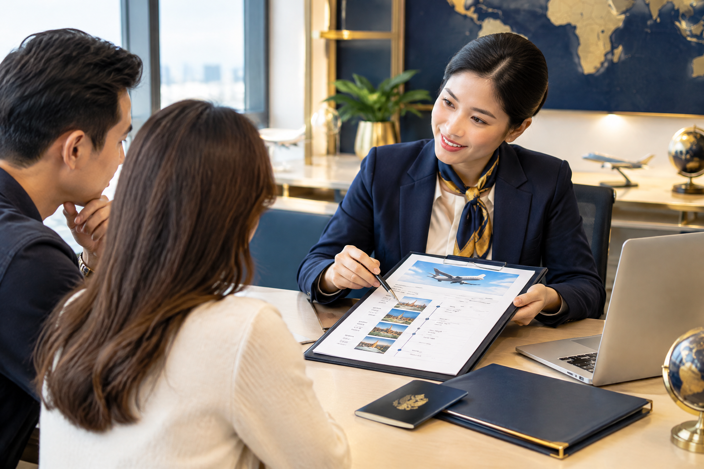 Nhân viên tư vấn booking và hồ sơ Visa cho hành trình quốc tế