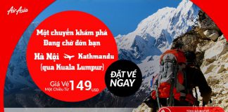 KM Air Asia vé đi Nepal chỉ từ 149 USD siêu rẻ