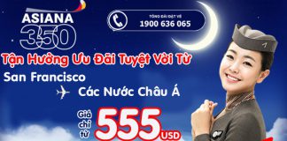 Asiana Airlines ưu đãi giá vé khứ hồi cực yêu chỉ từ 555 usd
