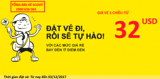Scoot Airlines KM vé chỉ từ 32 USD