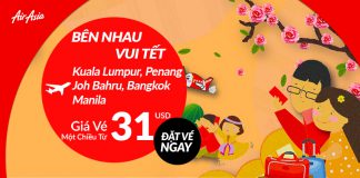 Air Asia mở bán vé một chiều chỉ từ 31 USD