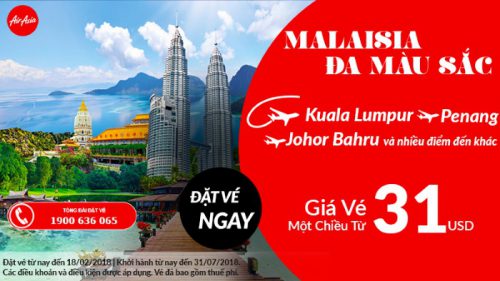 Air Asia khuyến mại vé máy bay giá chỉ 31 USD