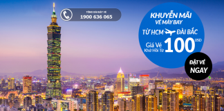 Đặt vé máy bay từ Hồ Chí Minh đi Đài Bắc giá rẻ