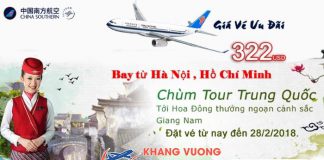 China Southern Airlines khuyến mai vé máy bay đi Trung Quốc giá rẻ