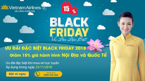 Giảm 15% vé máy bay nhân ngày Black Friday 2018