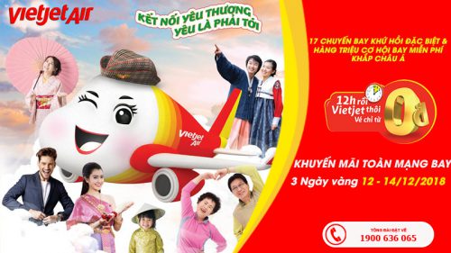 3.000.000 vé 0 đồng từ Vietjet Air
