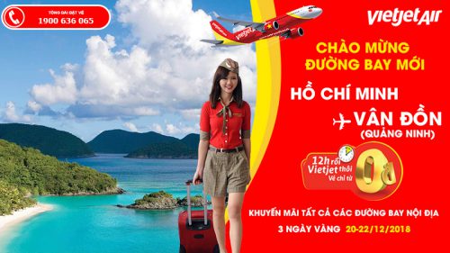 Kết nối Hồ Chí Minh – Vân Đồn với 2,2 triệu vé máy bay 0 đồng từ Vietjet Air