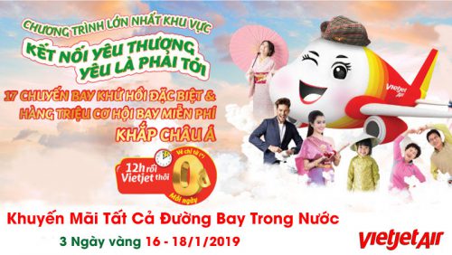 Cùng Vietjet Air tận hưởng chuyến đi với 1.800.000 vé 0 đồng