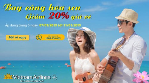Ưu đãi từ Vietnam Airlines giảm 20% các chặng bay quốc tế