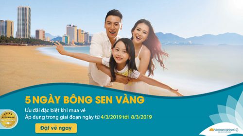 Vé máy bay Vietnam Airlines giảm 20% trong 5 ngày vàng