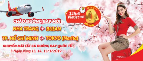Vé máy bay 0 đồng từ Vietjet Air chào mừng đường bay mới