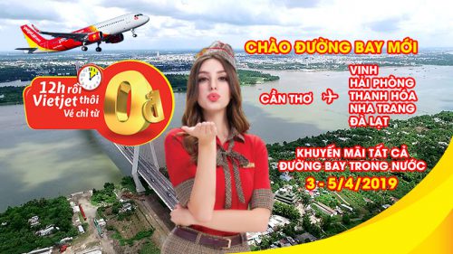 Khuyến mãi vé máy bay 0 đồng từ Vietjet Air đón hè sôi động