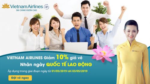 Vietnam Airlines khuyến mãi giảm 10% giá vé máy bay