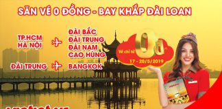 Vietjet khuyến mãi khủng chỉ 0 đồng tất cả đường bay Đài Loan