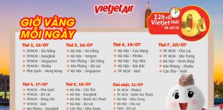 Ngập tràn khuyến mãi vé máy bay 0 đồng từ Vietjet trên tất cả đường bay