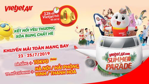 Vietjet khuyến mãi 1.500.000 vé 0 đồng toàn mạng bay