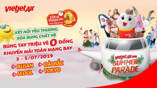 Hàng triệu vé 0 đồng khuyến mãi toàn mạng bay từ Vietjet
