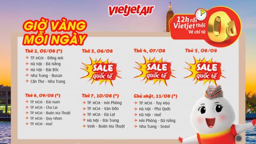 Bay thả ga với hàng ngàn vé 0 đồng trong 7 ngày vàng từ Vietjet
