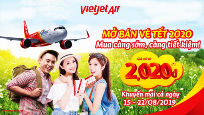 Vietjet mở bán vé tết 2020 khuyến mãi siêu tiết kiệm chỉ từ 2.020 VND