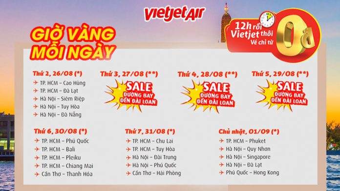 Du ngoạn thả ga với hàng ngàn vé 0 đồng từ Vietjet Air