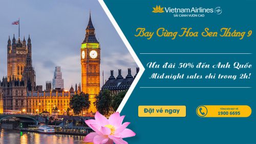 Ưu đãi lớn từ Vietnam Airlines giảm 50% giá vé máy bay đi London