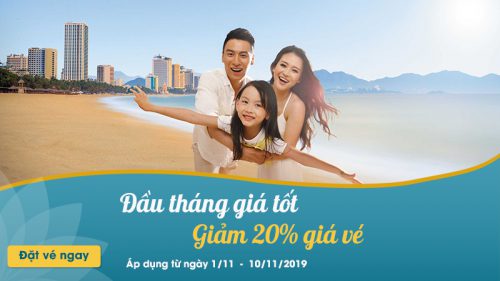 Khuyến mãi đầu tháng 11 giảm 20% giá vé Vietnam Airlines