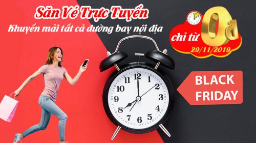 Vé máy bay 0 đồng Vietjet Air khuyến mãi Black Friday