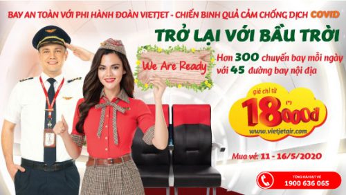 Bay an toàn mùa covid săn khuyến mãi Vietjet chỉ từ 18.000 VND