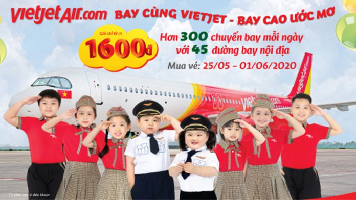 Khuyến mãi Vietjet Air chỉ từ 1.600 đồng nhân ngày 1/6