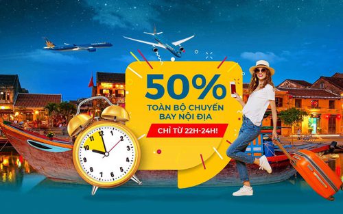 Vietnam Airlines khuyến mãi giảm 50% giá vé Mid Night Sales