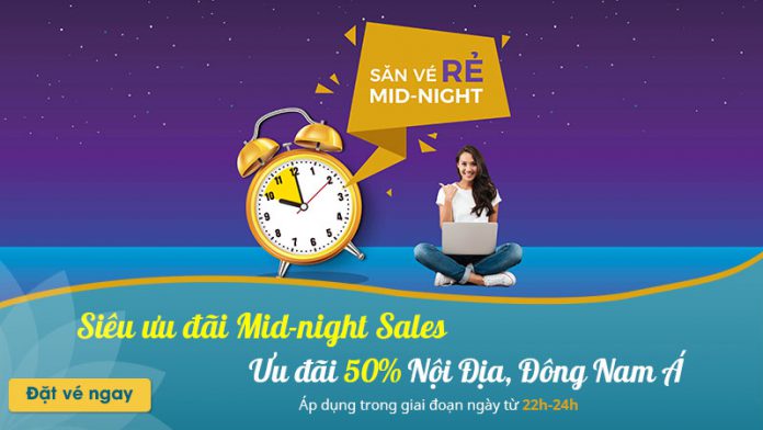 Vietnam Airlines khuyến mãi giảm 50% giá vé nội địa Mid – night Sales
