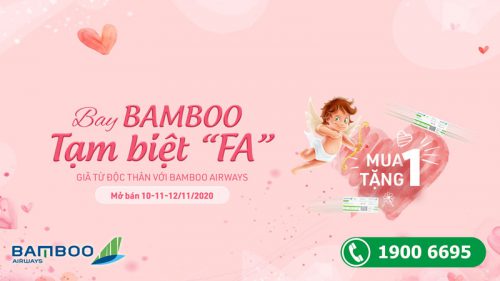 Bay Bamboo Airways tạm biệt “ FA” khuyến mãi mua 1 tặng 1