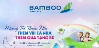 Bamboo Airways khuyến mãi tặng vé trẻ em mừng Tết thiếu nhi