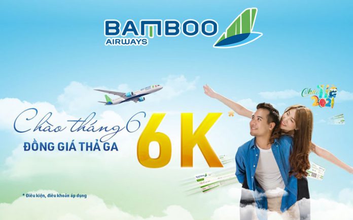 Chào tháng 6 Bamboo Airways khuyến mãi đồng giá chỉ từ 6.000 VND