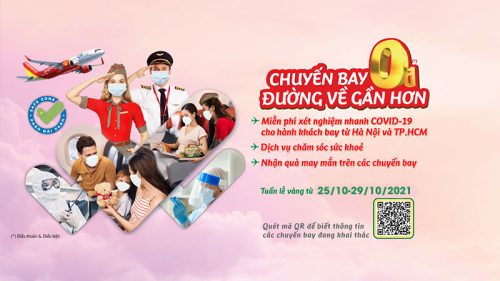 Khuyến mãi Vietjet Air đường về gần hơn với vé máy bay 0 đồng
